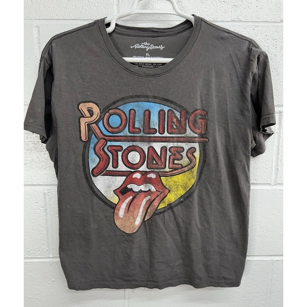 The Rolling Stones Graphic Logo Gray Tee Shirt / Size XL